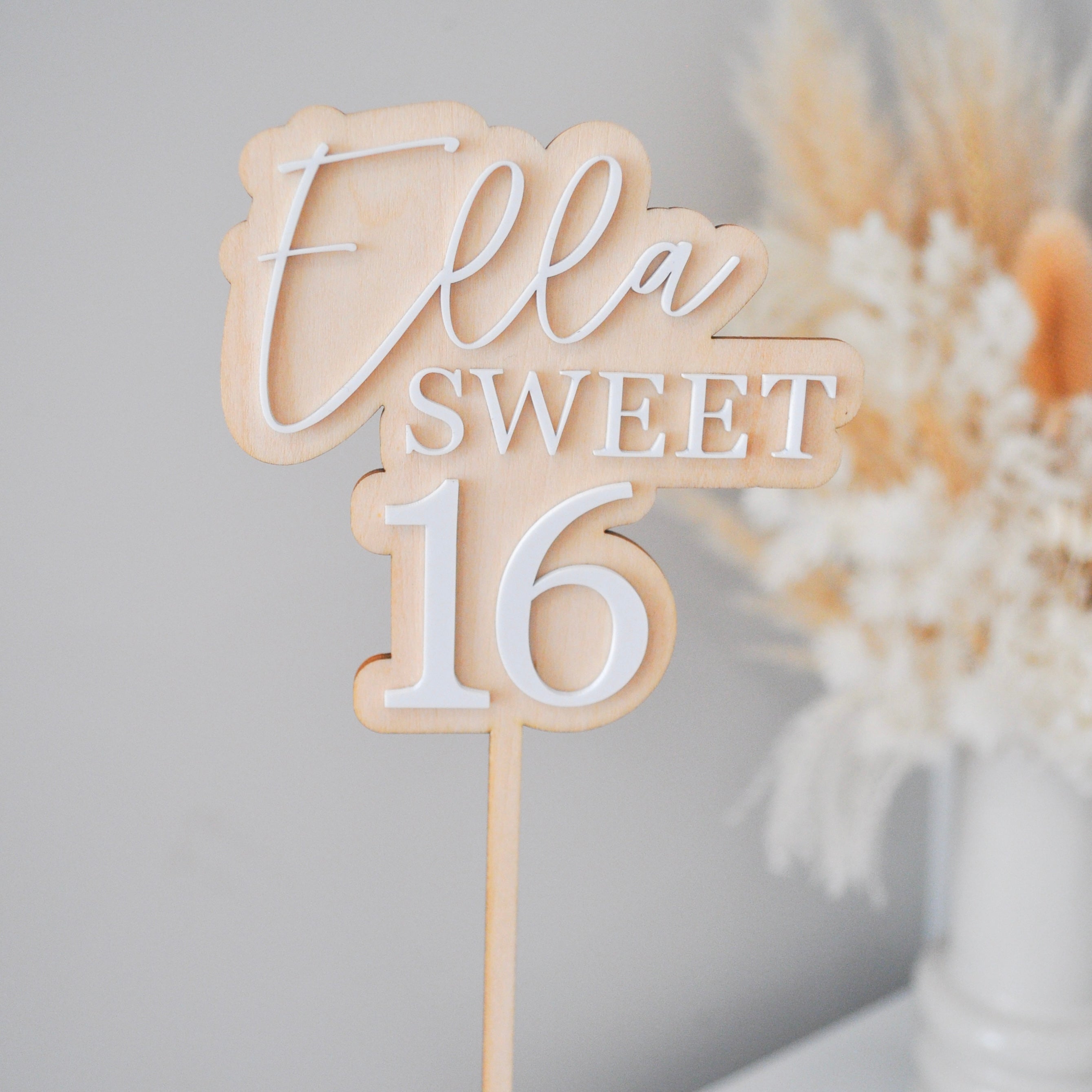 SWEET 16 PERSONALISED CAKE TOPPER