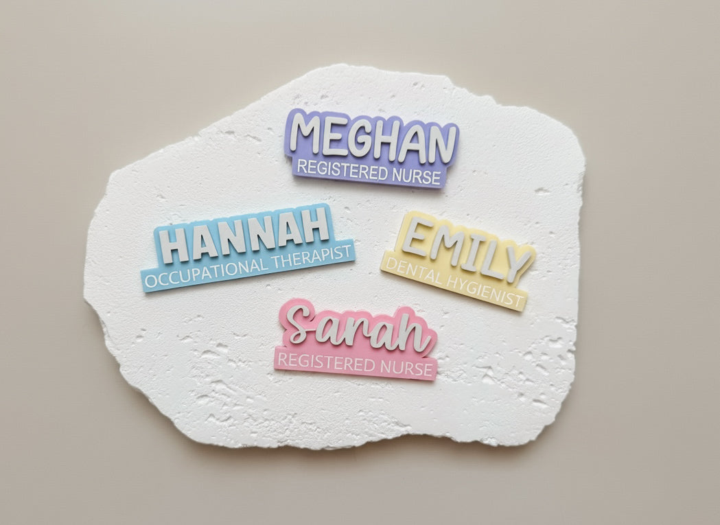 ACRYLIC WORK NAME BADGE