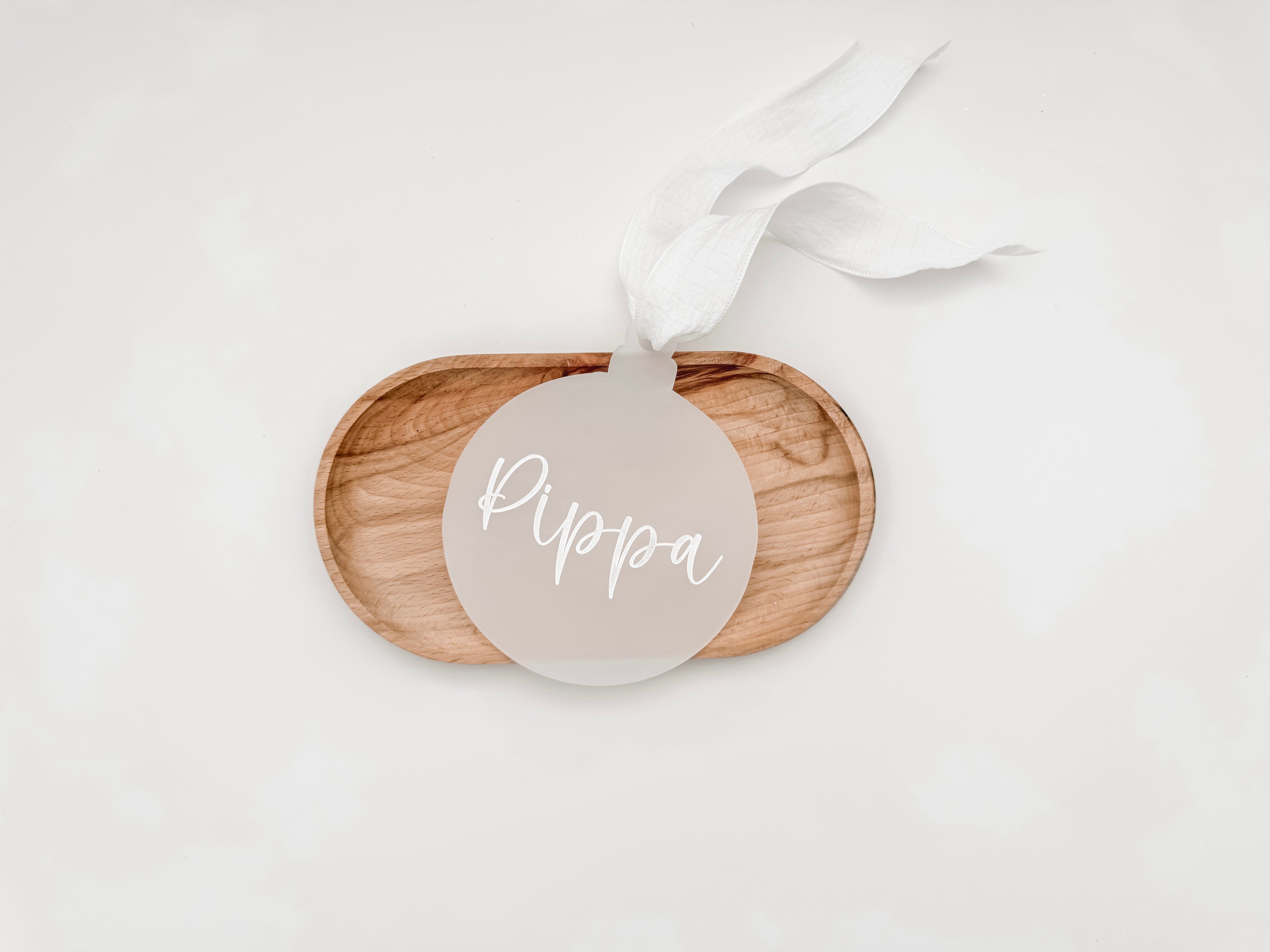 FROSTED ACRYLIC CHRISTMAS TREE DECORATION