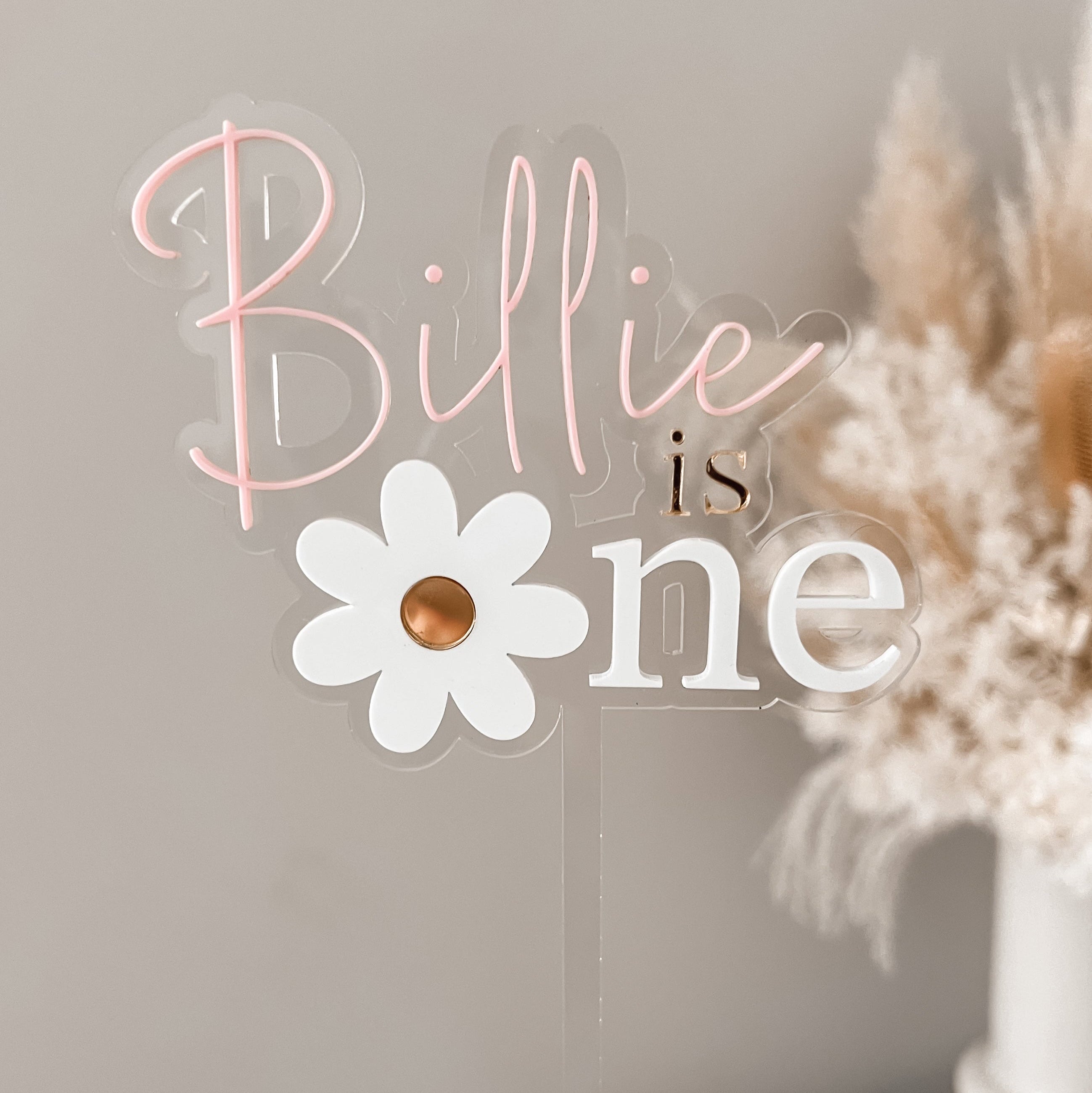 FIRST BIRTHDAY FLOWER CAKE TOPPER