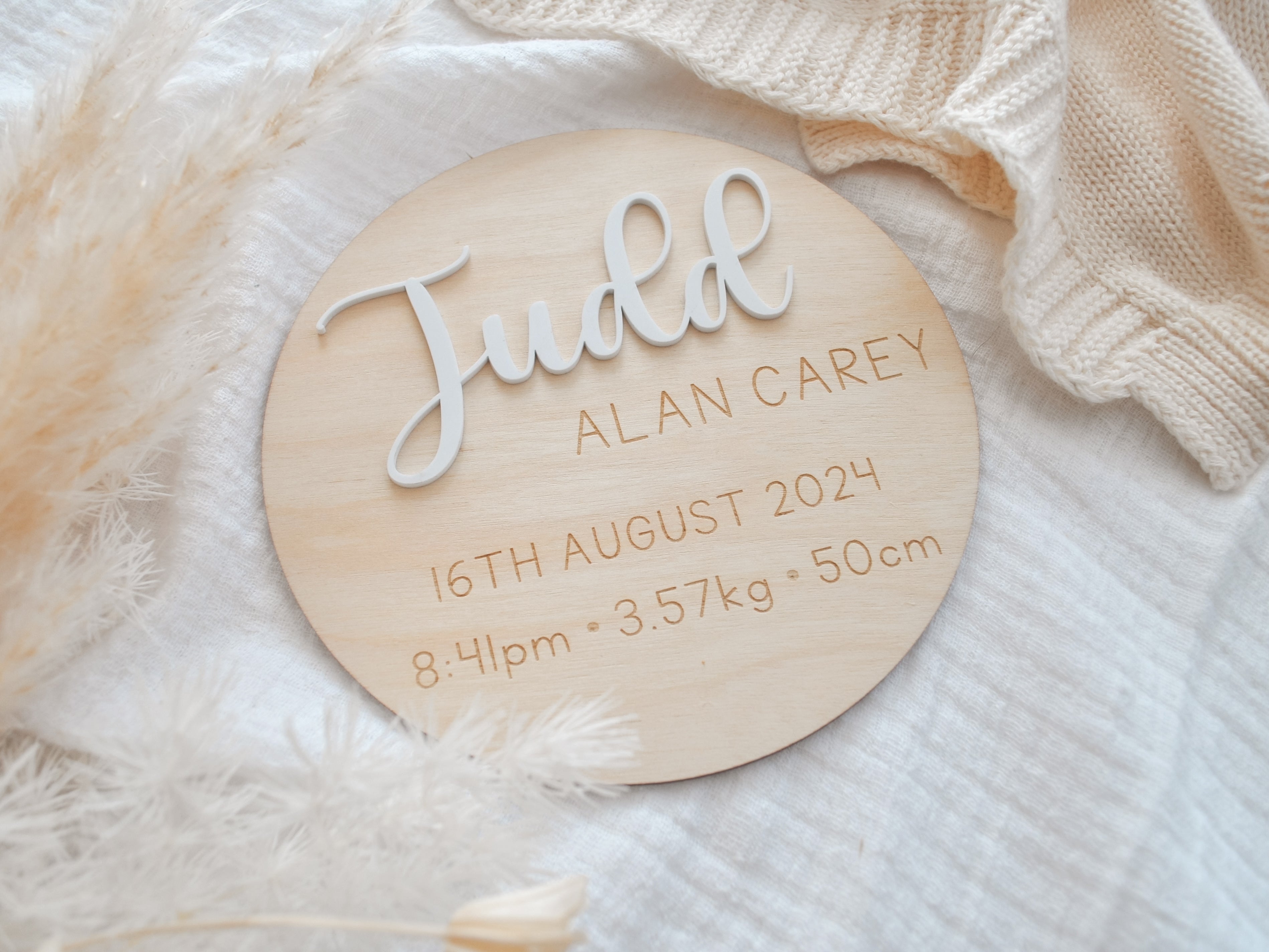 PERSONALISED BIRTH ANNOUNCEMENT PLAQUE