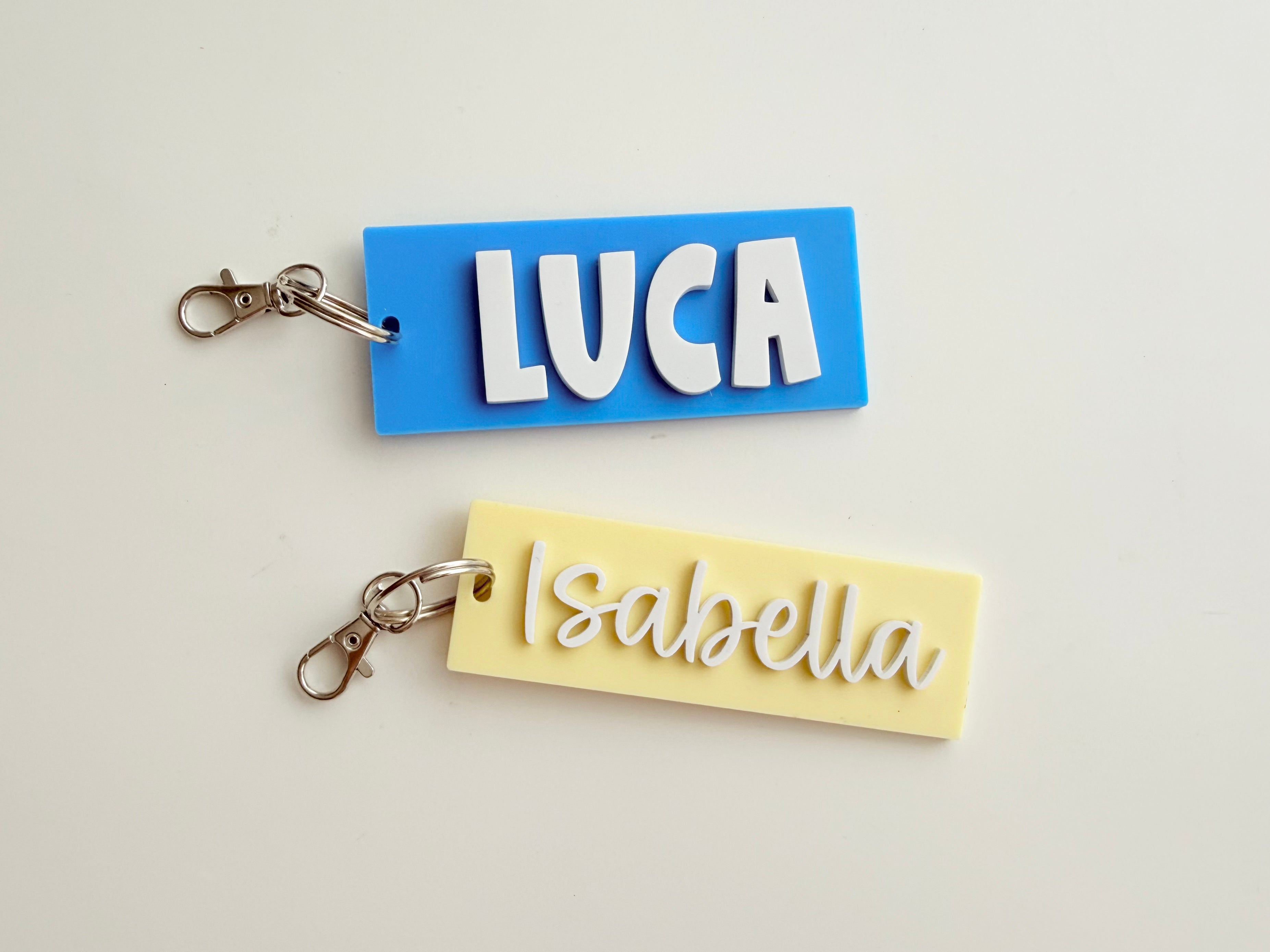 PERSONALISED ACRYLIC BAG TAG RECTANGLE