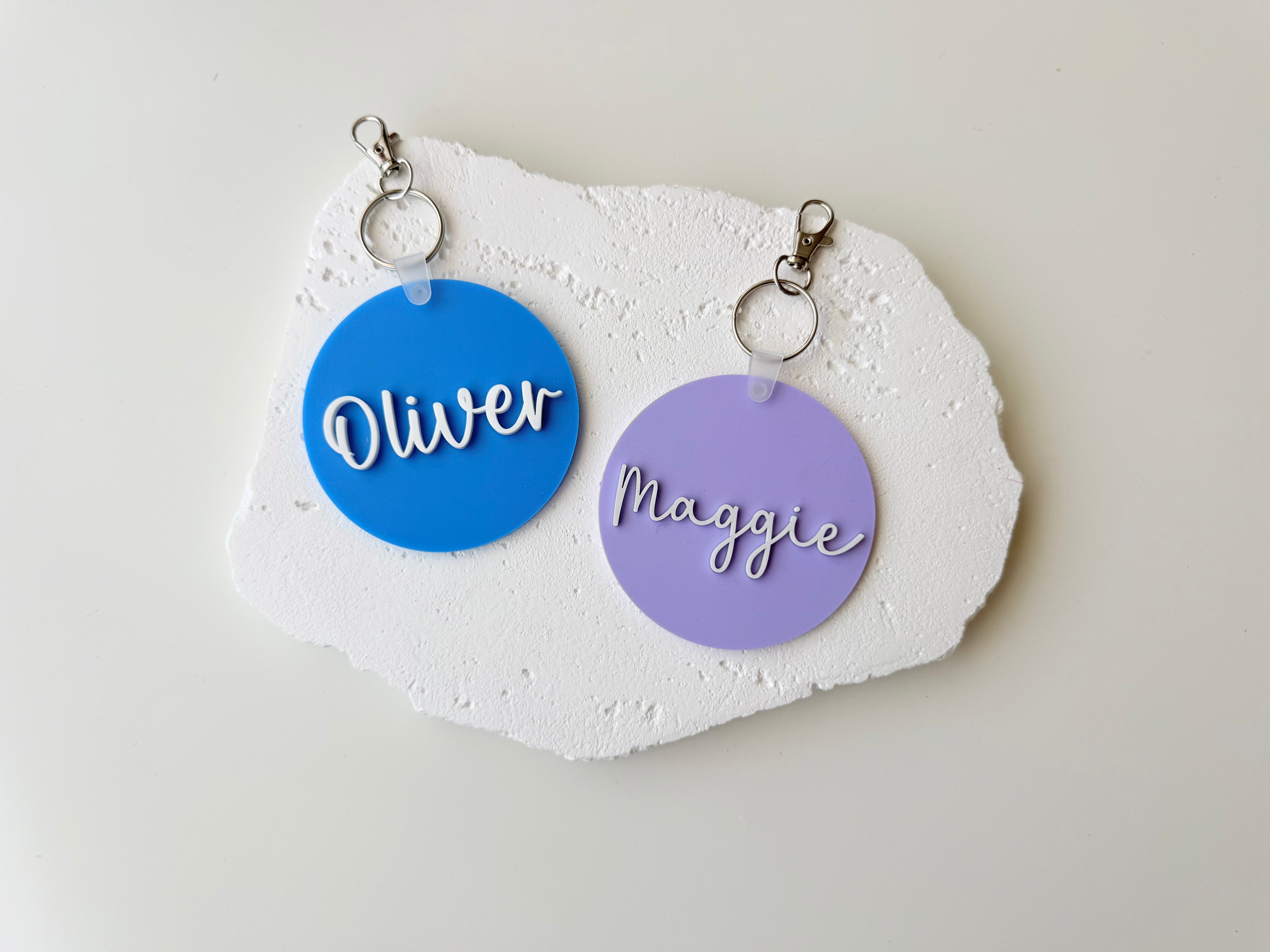 PERSONALISED ACRYLIC BAG TAG ROUND
