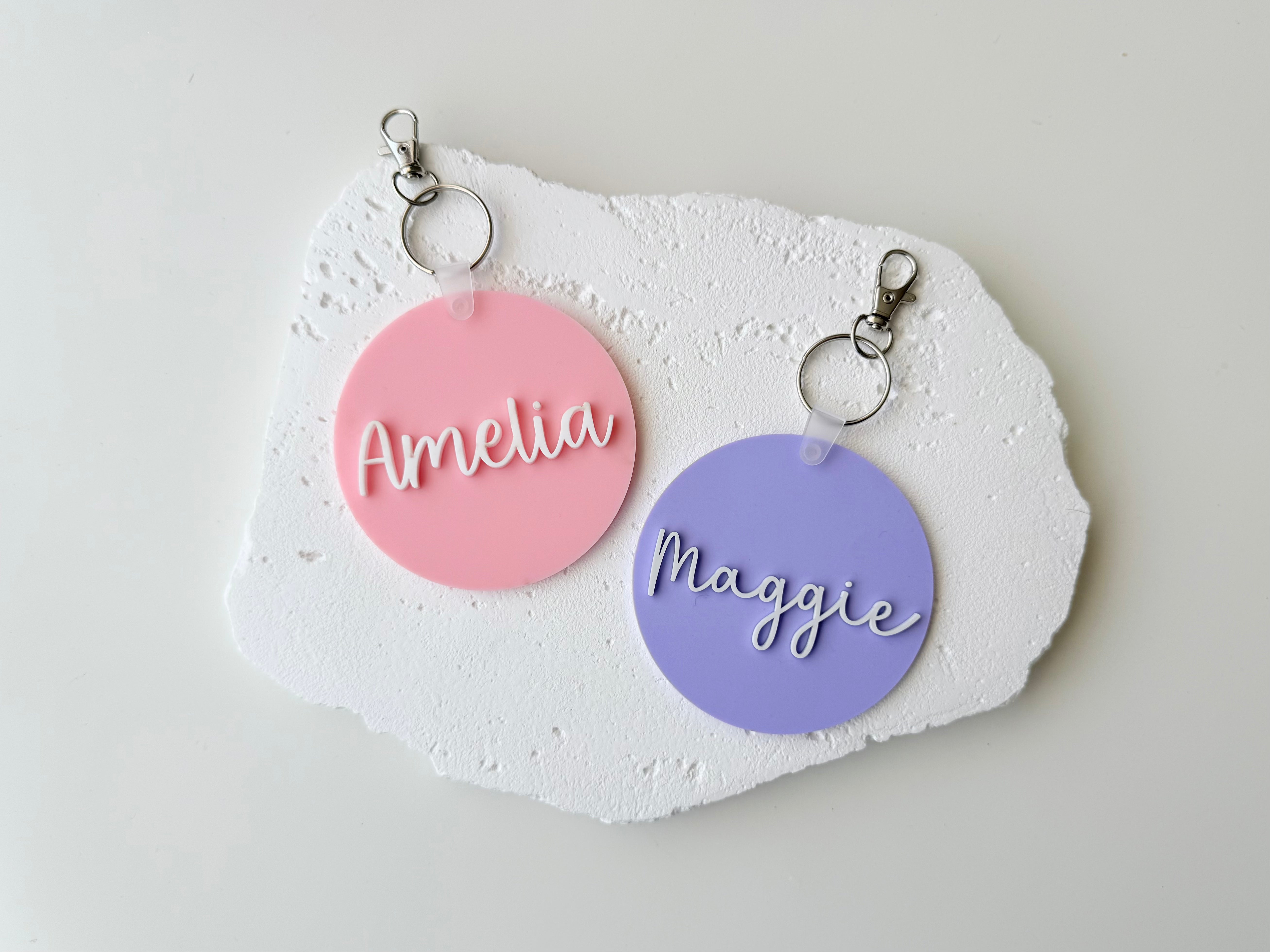 PERSONALISED ACRYLIC BAG TAG ROUND