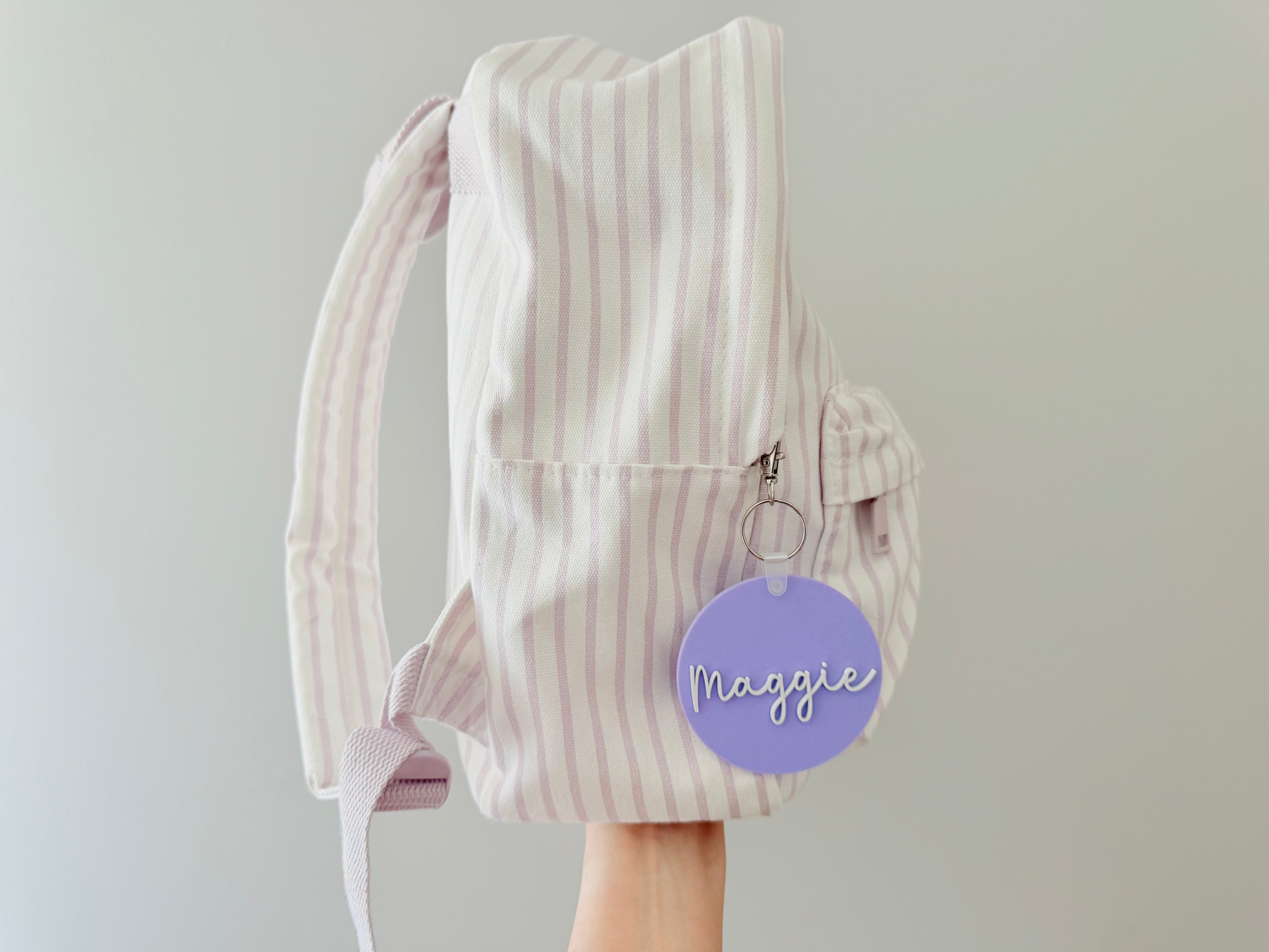 PERSONALISED ACRYLIC BAG TAG ROUND