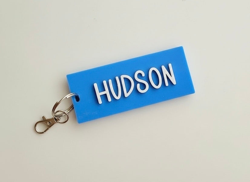 PERSONALISED ACRYLIC BAG TAG RECTANGLE