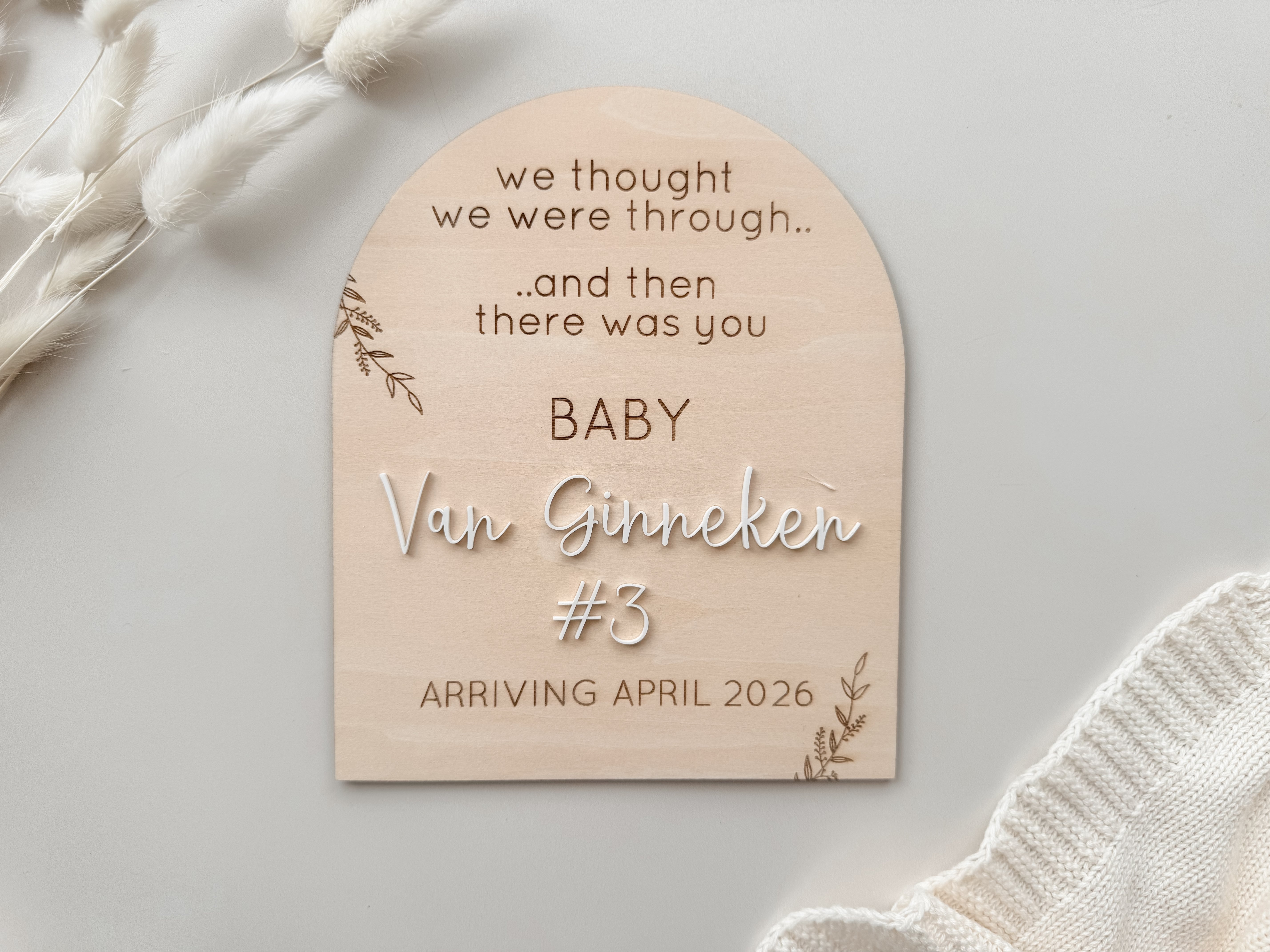 'THEN THERE WAS YOU' PERSONALISED PREGNANCY ANNOUNCEMENT PLAQUE