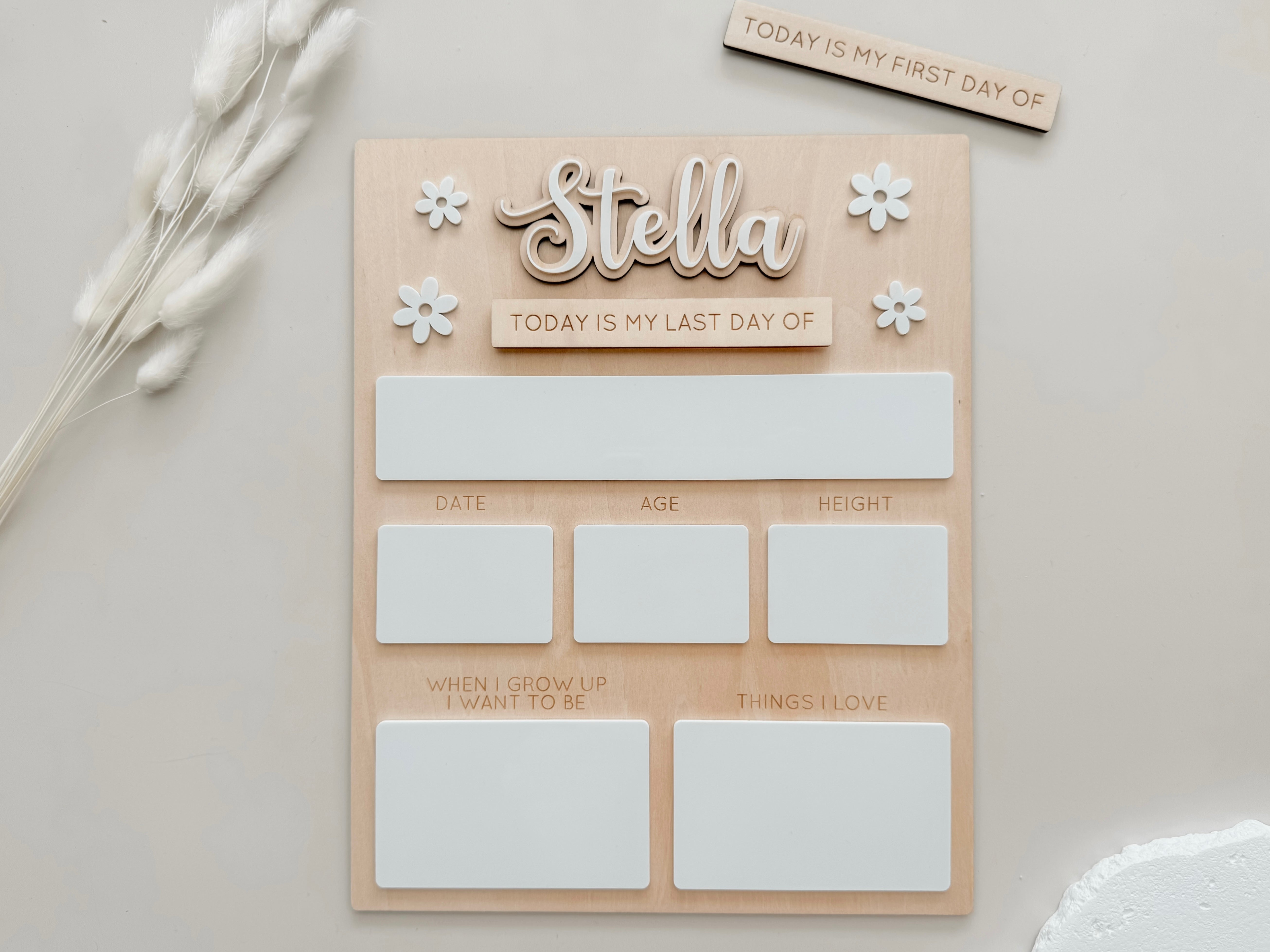 MY FIRST DAY BOARD WITH FLOWERS
